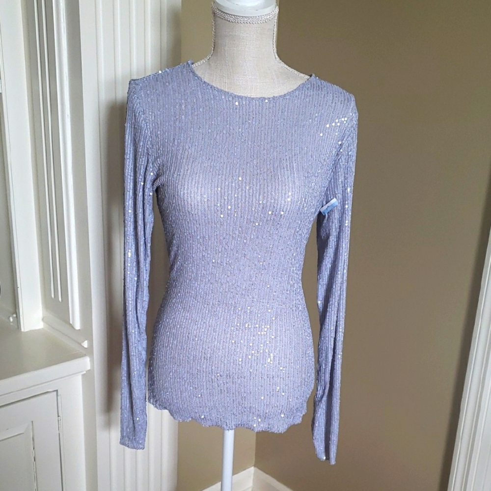 Intimately Free People Lavender Sequin Blouse EUC